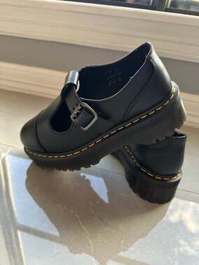 Dr. Martens Bethan Polished Smooth Leather Platform Mary Jane Shoes